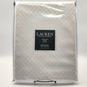 Ralph Lauren Clarendon Snow White Retangle 60" X 84" Tablecloth - New In Package